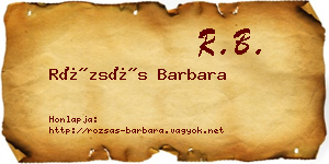 Rózsás Barbara névjegykártya